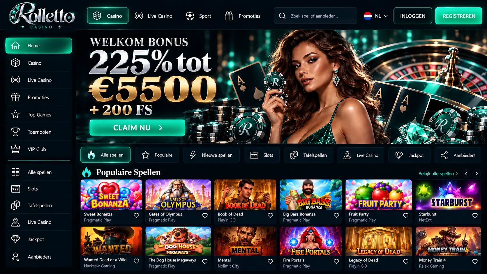 Rolletto Casino Nederland: Spellen, Live Dealers en Casino Review image 3
